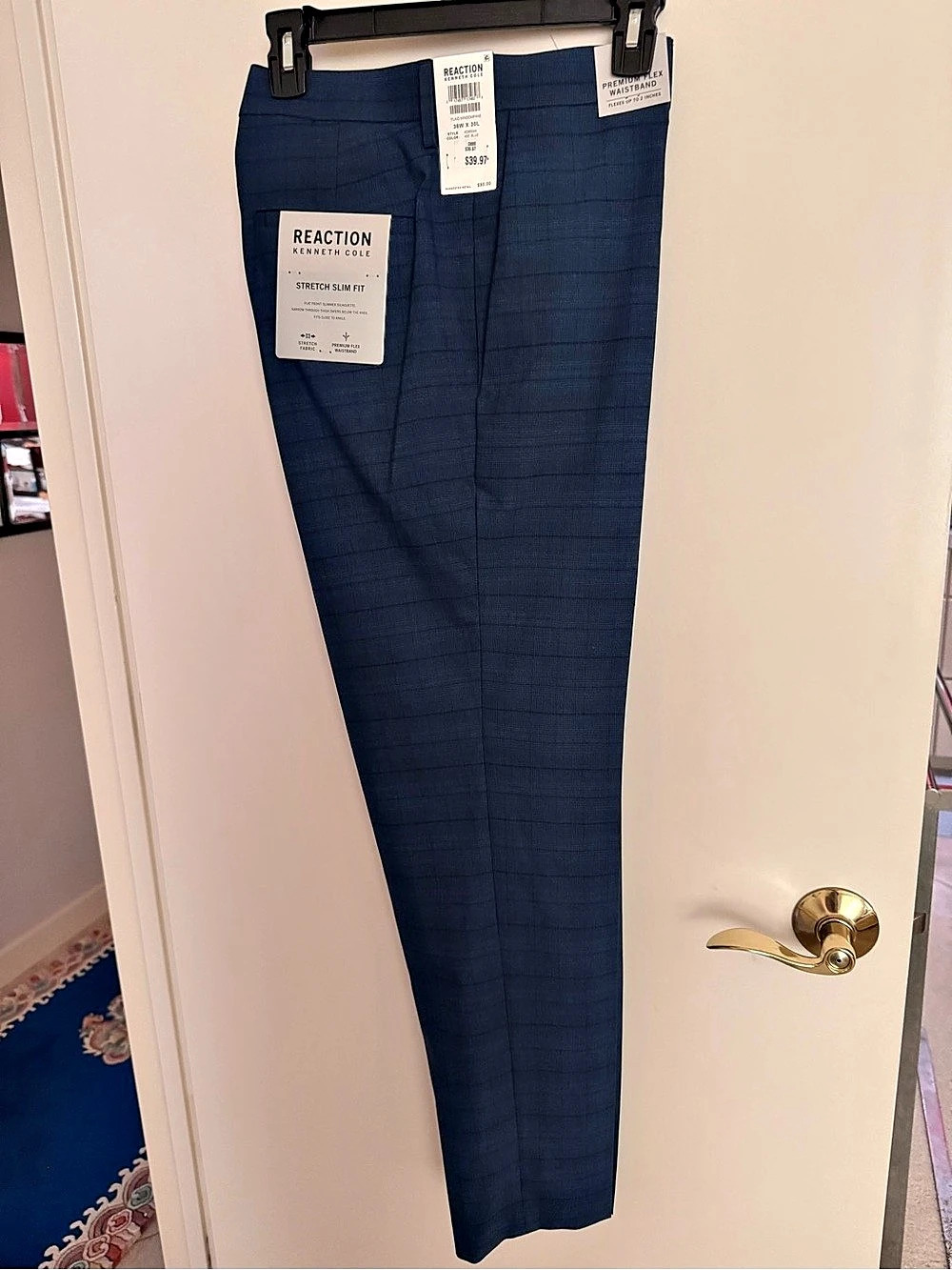 Kenneth Cole Reaction Stretch Slim Fit Men's Striped Dress Pants 36W x 30L NWT